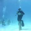 A spot of underwater pole-sitting